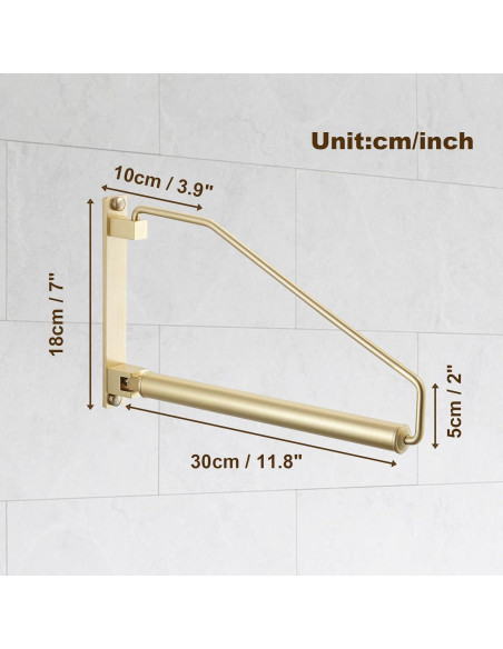 Perchero Plegable Hiendure Dorado Cepillado 30 cm Soporte Ropa Perchero Plegable Hiendure Dorado Cepillado 30 cm Soporte Ropa
