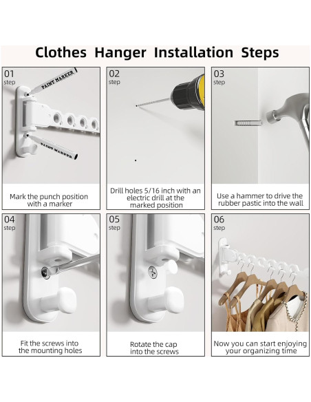 Soporte de Pared para Secar Ropa iMonse Blanco 2 Piezas Soporte de Pared para Secar Ropa iMonse Blanco 2 Piezas