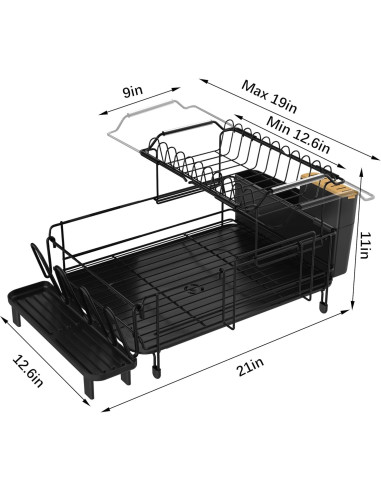 Escurridor de Platos Runnatal 2 Niveles Acero Inoxidable 3,07 kg
