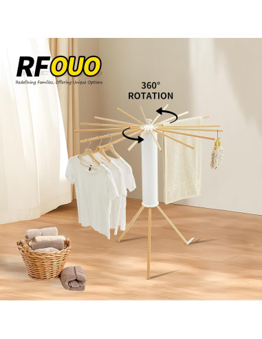 Soporte para Secar Ropa Plegable RFOUO Tripode 16 Varillas