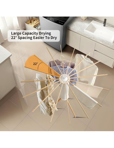 Soporte para Secar Ropa Plegable RFOUO Tripode 16 Varillas