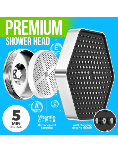 Cabezal de Ducha Filtrada AquaHomeGroup 20 Etapas Cromo