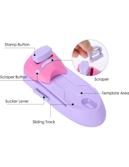 Máquina de Impresión de Uñas Glam Nail Stamper con 6 Plantillas Máquina de Impresión de Uñas Glam Nail Stamper con 6 Plantillas