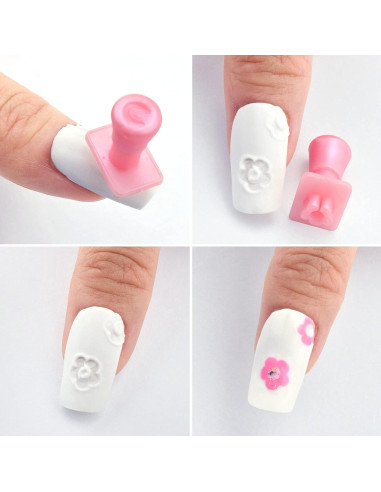 Kit de Estampado de Uñas 3D ANKROYU con Estampador y Raspador