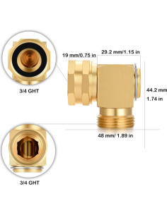 Conector de codo giratorio YELUN para manguera de jardín 90 2