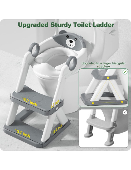 Asiento de Entrenamiento para Baño RABB 1ST Gris 2 en 1 Asiento de Entrenamiento para Baño RABB 1ST Gris 2 en 1