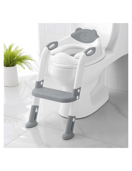 Asiento de Entrenamiento para Baño SKYROKU Gris con Escalera Asiento de Entrenamiento para Baño SKYROKU Gris con Escalera