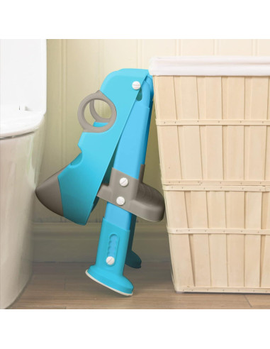 Asiento de Entrenamiento para Baño Wiifo Plegable Gris Azul