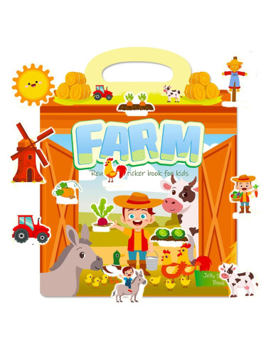 Libros de Pegatinas Reutilizables EightHalf Granja 30x23cm