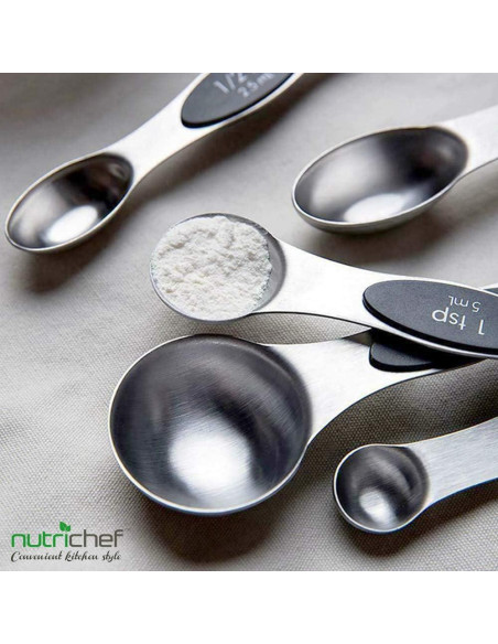 Juego de Cucharas Medidoras Magnéticas NutriChef 6 Piezas Juego de Cucharas Medidoras Magnéticas NutriChef 6 Piezas