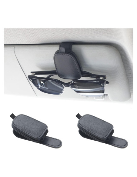 Soportes de Gafas de Sol Yuoyar 2 Piezas para Coche Negro Soportes de Gafas de Sol Yuoyar 2 Piezas para Coche Negro