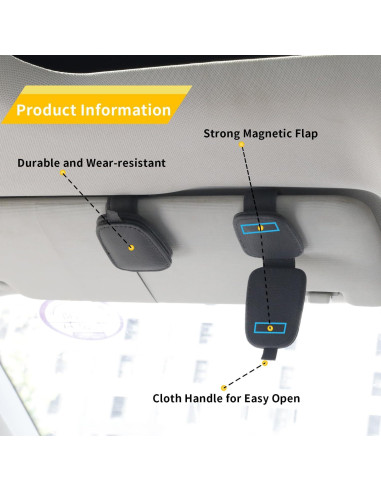 Soportes de Gafas de Sol Yuoyar 2 Piezas para Coche Negro