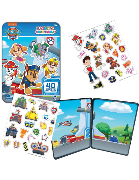 Juego Magnético Paw Patrol - Lata de Almacenamiento 40 Piezas Juego Magnético Paw Patrol - Lata de Almacenamiento 40 Piezas
