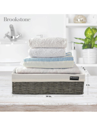 Set de 2 Cestas de Almacenamiento Tejidas Brookstone 36x10 cm