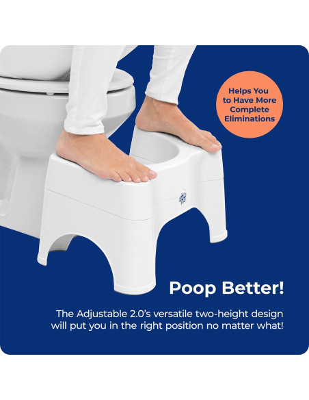 Taburete de Baño Ajustable Squatty Potty 2.0 Blanco 7"/9" Taburete de Baño Ajustable Squatty Potty 2.0 Blanco 7"/9"