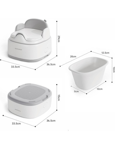 Asiento de Entrenamiento para Baño Bebamour Gris 3 en 1 Asiento de Entrenamiento para Baño Bebamour Gris 3 en 1