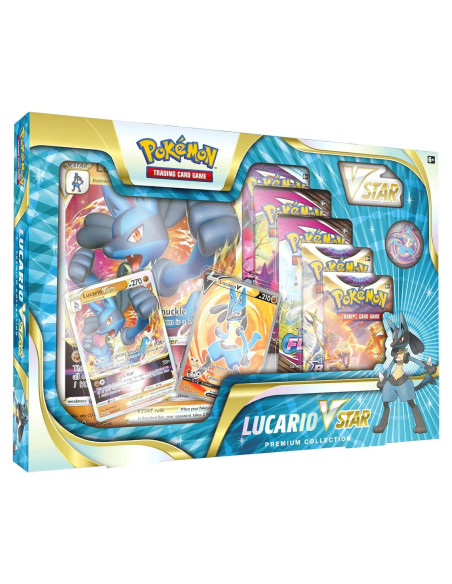 Colección Premium Lucario VSTAR Pokémon TCG 6 Paquetes Colección Premium Lucario VSTAR Pokémon TCG 6 Paquetes
