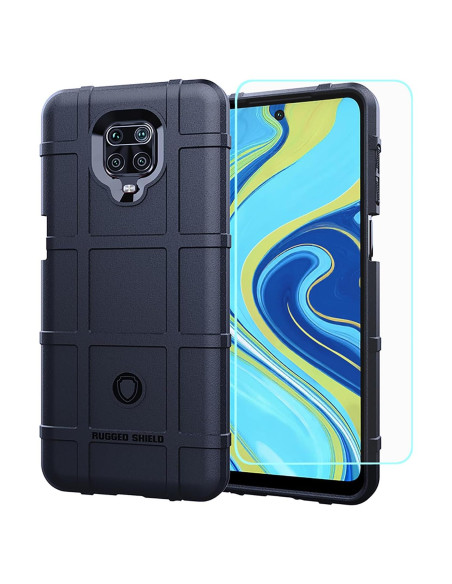 Funda TPU Azul para Xiaomi Redmi Note 9S con Vidrio Templado Funda TPU Azul para Xiaomi Redmi Note 9S con Vidrio Templado