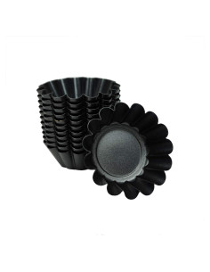 Paquete de 12 moldes para tartas Proshopping 6.5cm antiadherente