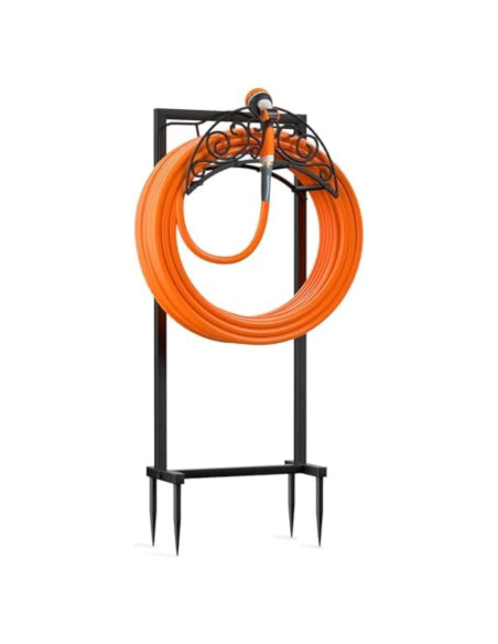 Soporte para Manguera de Jardín Helhom Metal Negro 60.96m Soporte para Manguera de Jardín Helhom Metal Negro 60.96m