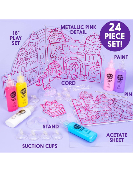 Kit de Arte de Ventana Unicornio Hecho por Mí - 3 Piezas Kit de Arte de Ventana Unicornio Hecho por Mí - 3 Piezas