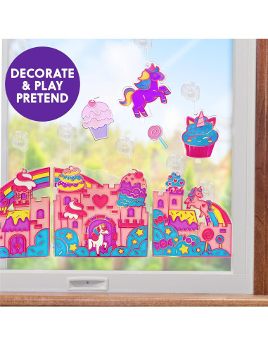 Kit de Arte de Ventana Unicornio Hecho por Mí - 3 Piezas