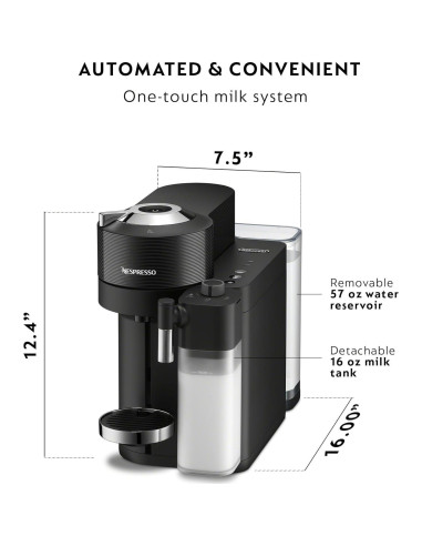 Cafetera Espresso Nespresso Vertuo Lattissima De'Longhi Negra