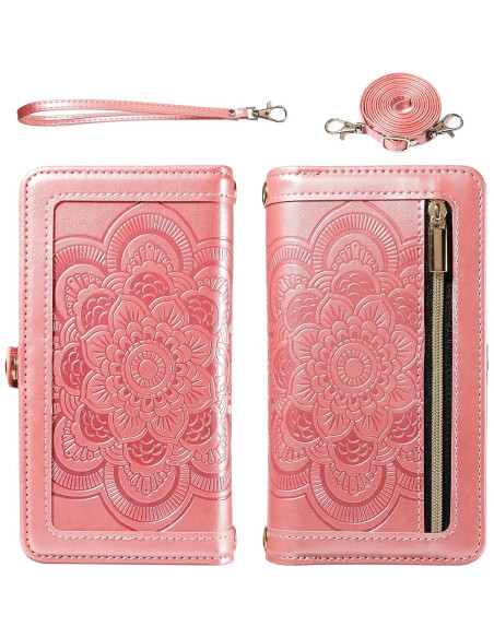 Funda Asuwish Oro Rosa para Google Pixel 8 Pro con Cartera Funda Asuwish Oro Rosa para Google Pixel 8 Pro con Cartera