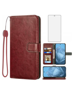 Funda de Cartera Asuwish para Google Pixel 9 Pro XL Marrón