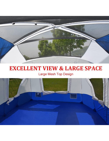Carpa de Camping AYAMAYA 10 Personas Impermeable 4 Estaciones Carpa de Camping AYAMAYA 10 Personas Impermeable 4 Estaciones