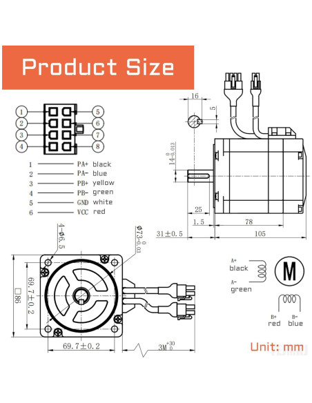 Kit Motor Paso a Paso Nema 34 4.5Nm 78mm + Controlador BHA860 Kit Motor Paso a Paso Nema 34 4.5Nm 78mm + Controlador BHA860