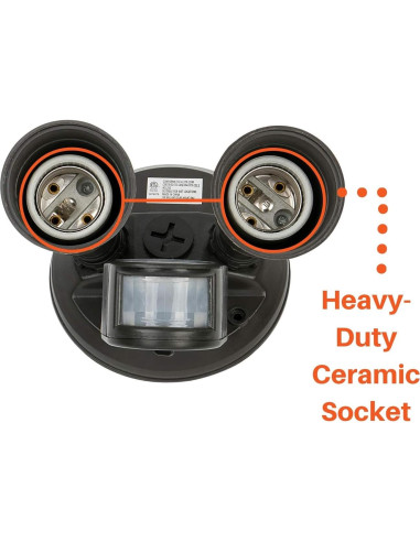 Luz de Seguridad LED Xtricity Doble Cabeza con Sensor 18.5W