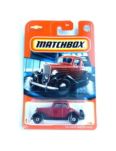 Auto de colección Matchbox 1934 Chevy Master Coupe Rojo Auto de colección Matchbox 1934 Chevy Master Coupe Rojo