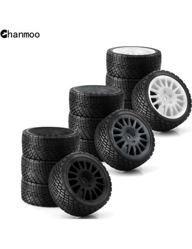 Llantas de Rally RC 1/10 Chanmoo 67mm 4 Piezas Blancas