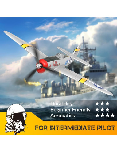 Avión RC FLTTAIN P47 35.56 cm Acrobático para Principiantes