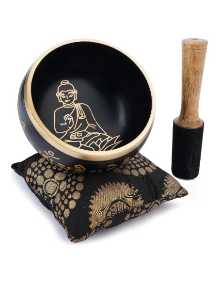 Juego de Cuencos Cantores Tibetanos Ajuny 10.16 cm Negro Juego de Cuencos Cantores Tibetanos Ajuny 10.16 cm Negro