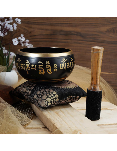 Juego de Cuencos Cantores Tibetanos Ajuny 10.16 cm Negro Juego de Cuencos Cantores Tibetanos Ajuny 10.16 cm Negro