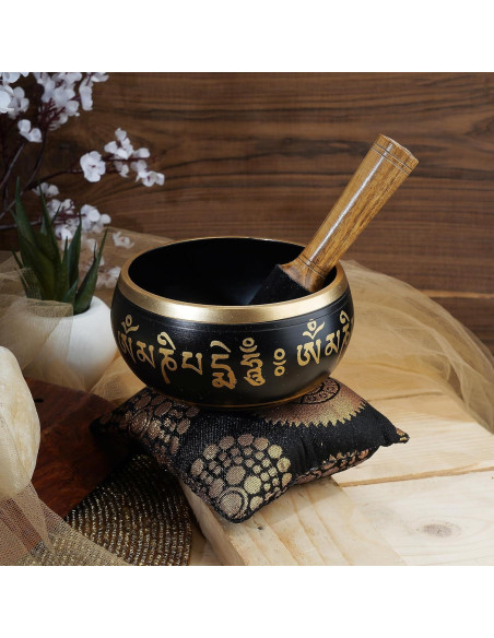Juego de Cuencos Cantores Tibetanos Ajuny 10.16 cm Negro Juego de Cuencos Cantores Tibetanos Ajuny 10.16 cm Negro
