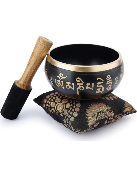 Juego de Cuencos Cantores Tibetanos Ajuny 10.16 cm Negro Juego de Cuencos Cantores Tibetanos Ajuny 10.16 cm Negro