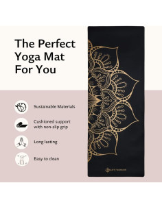 Esterilla de Yoga Shakti Warrior Negra Antideslizante 182.88x71.12cm 2