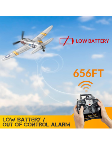 Avión RC FLTTAIN P47 35.56 cm Acrobático para Principiantes