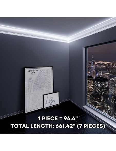 Juego de 7 Piezas de Moldura de Zócalo LED TUALCA 239.9 cm Juego de 7 Piezas de Moldura de Zócalo LED TUALCA 239.9 cm