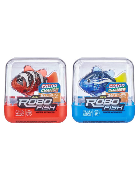 Pez Robótico Nadador ZURU Robo Fish 2 Piezas Azul Rojo Pez Robótico Nadador ZURU Robo Fish 2 Piezas Azul Rojo
