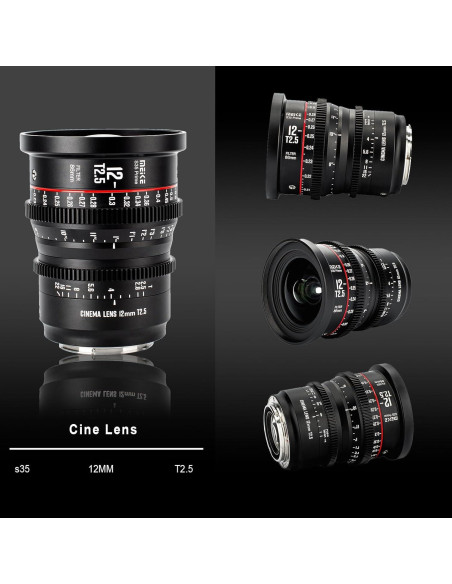 Lente de Cine Meike 12mm T2.5 S35 para Canon EF Lente de Cine Meike 12mm T2.5 S35 para Canon EF