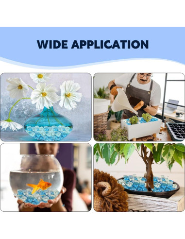 Canicas de Vidrio LUEYAO 1LB Azul Claro y Transparente