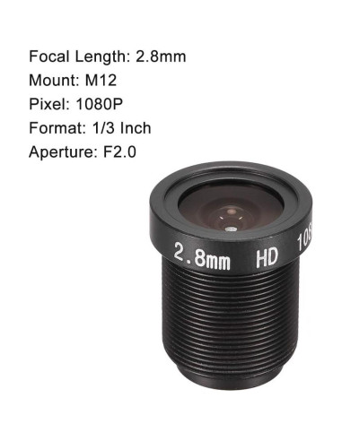 Lente de Cámara CCTV uxcell 2.8mm F2.0 Gran Angular 1080P
