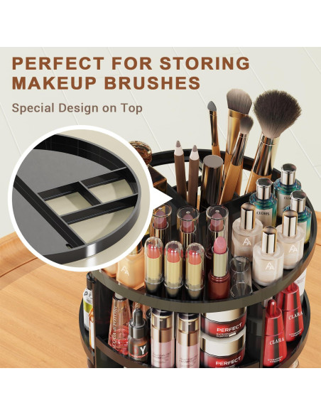 Organizador de Maquillaje Auxmir 9 Capas Giratorio Negro Organizador de Maquillaje Auxmir 9 Capas Giratorio Negro
