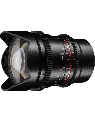 Lente de Video Samyang 16mm T2.6 VDSLR para Micro 4/3