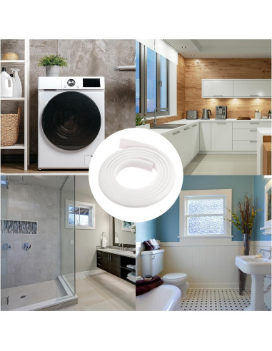 Barrera de Ducha Plegable uxcell 200 cm Silicona Blanca