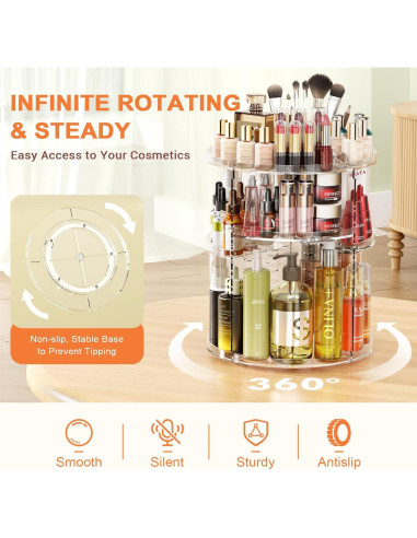 Organizador de Maquillaje Giratorio Auxmir 9 Capas Ajustables
